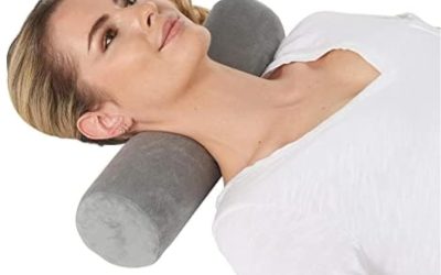AllSett Health Almohada cervical de espuma viscoelástica para el cuello, almohada de refuerzo, soporte de cuello redondo para dormir, cojín para cama, piernas, espalda y Pilates